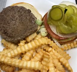 hamburger and fries